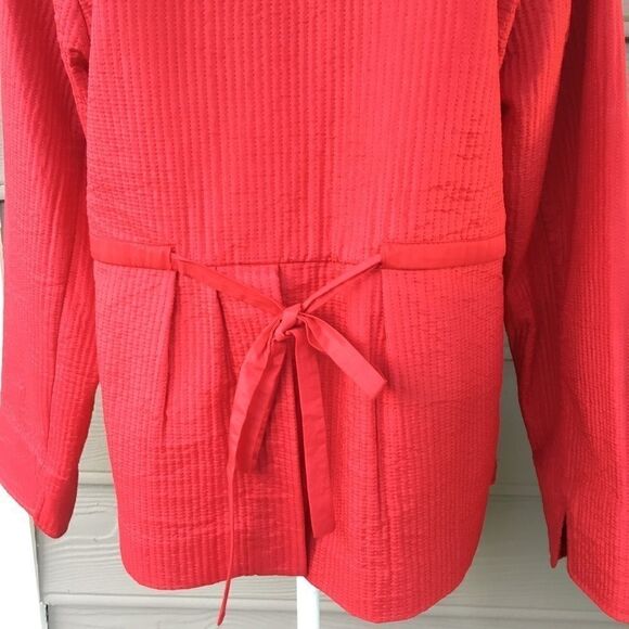 Women’s Red Silk & Cotton Quilted Jacket 14 - Picture 4 of 8